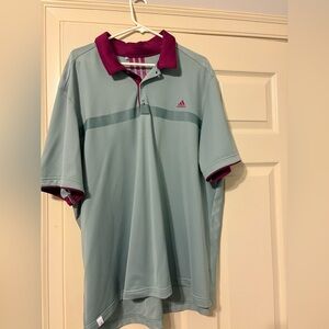 Adidas Men's Polo in Gray and Burgundy